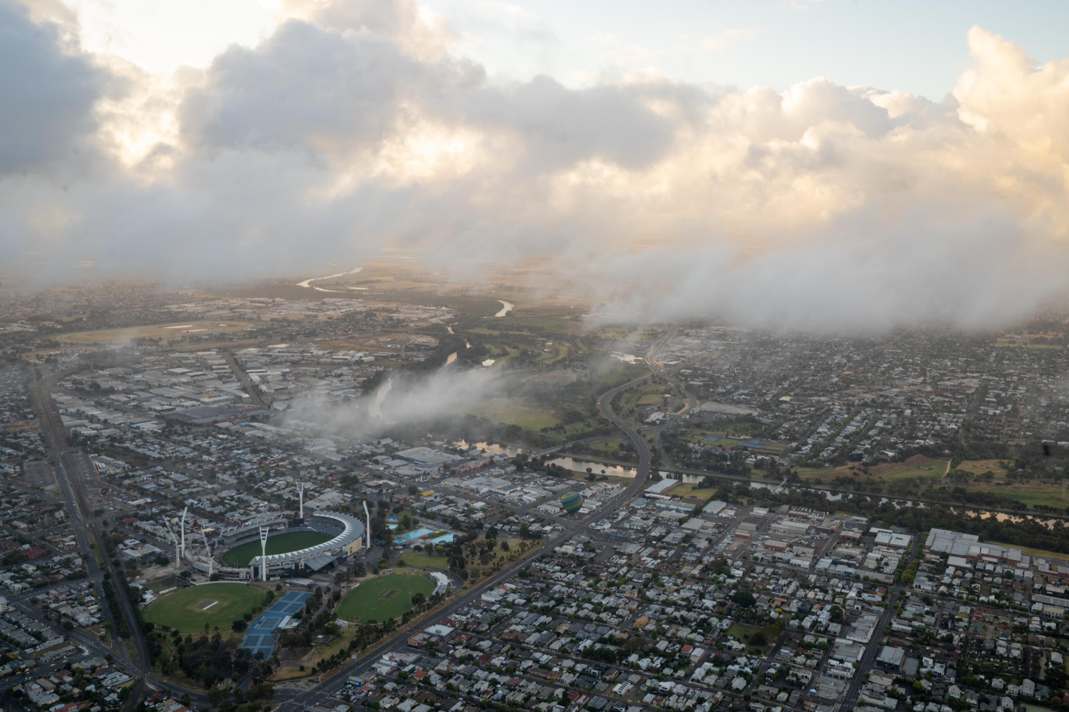 PACA — Geelong from a hot air balloon at dawn